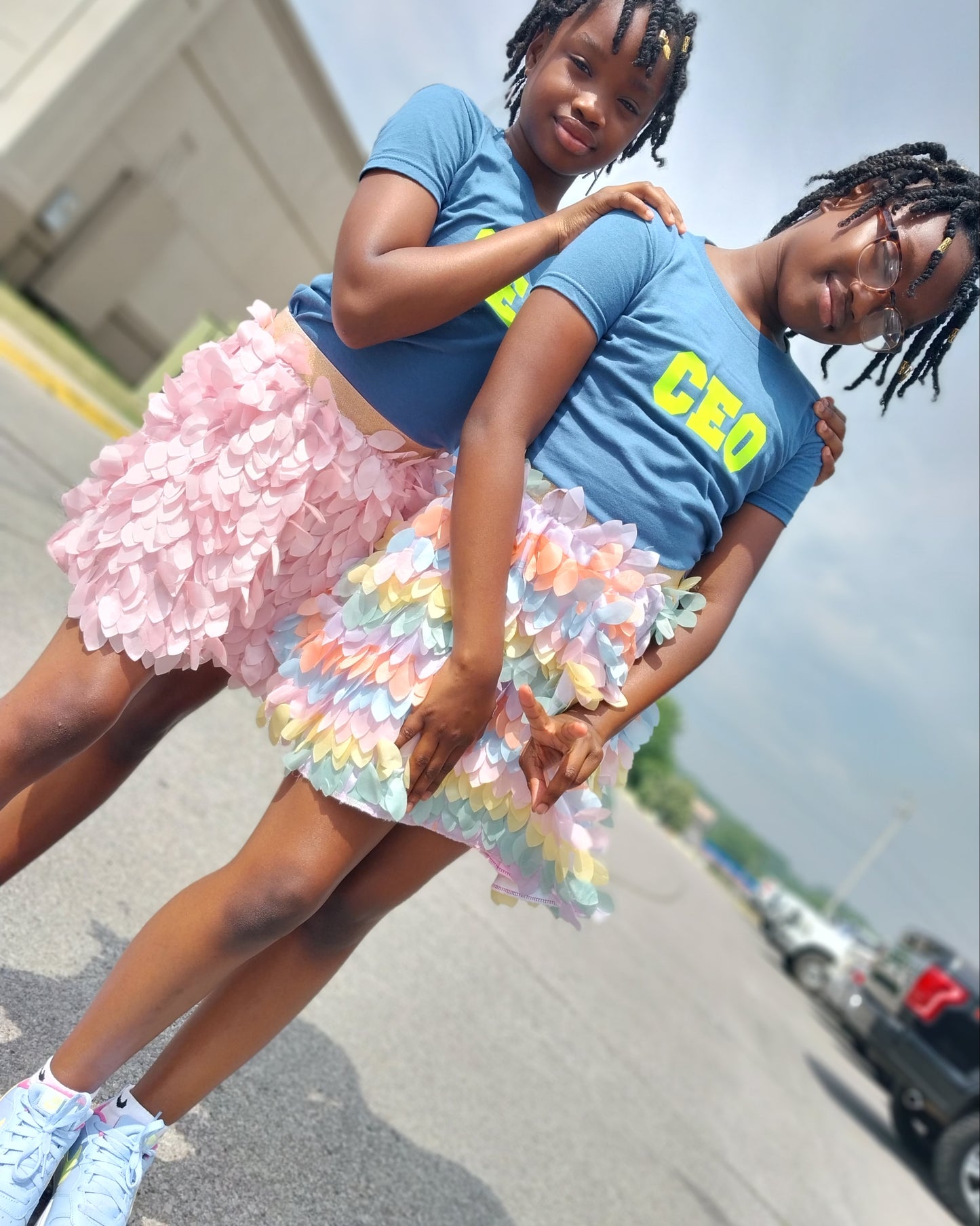 Flowing Petals Specialty Skirt & Matching Scrunchies 📌YOUTH SIZES ONLY