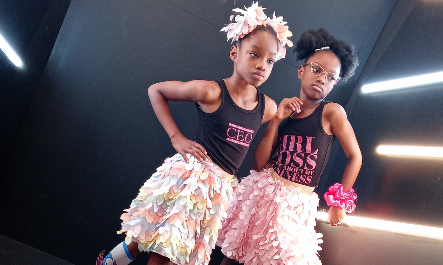 Flowing Petals Specialty Skirt & Matching Scrunchies 📌YOUTH SIZES ONLY